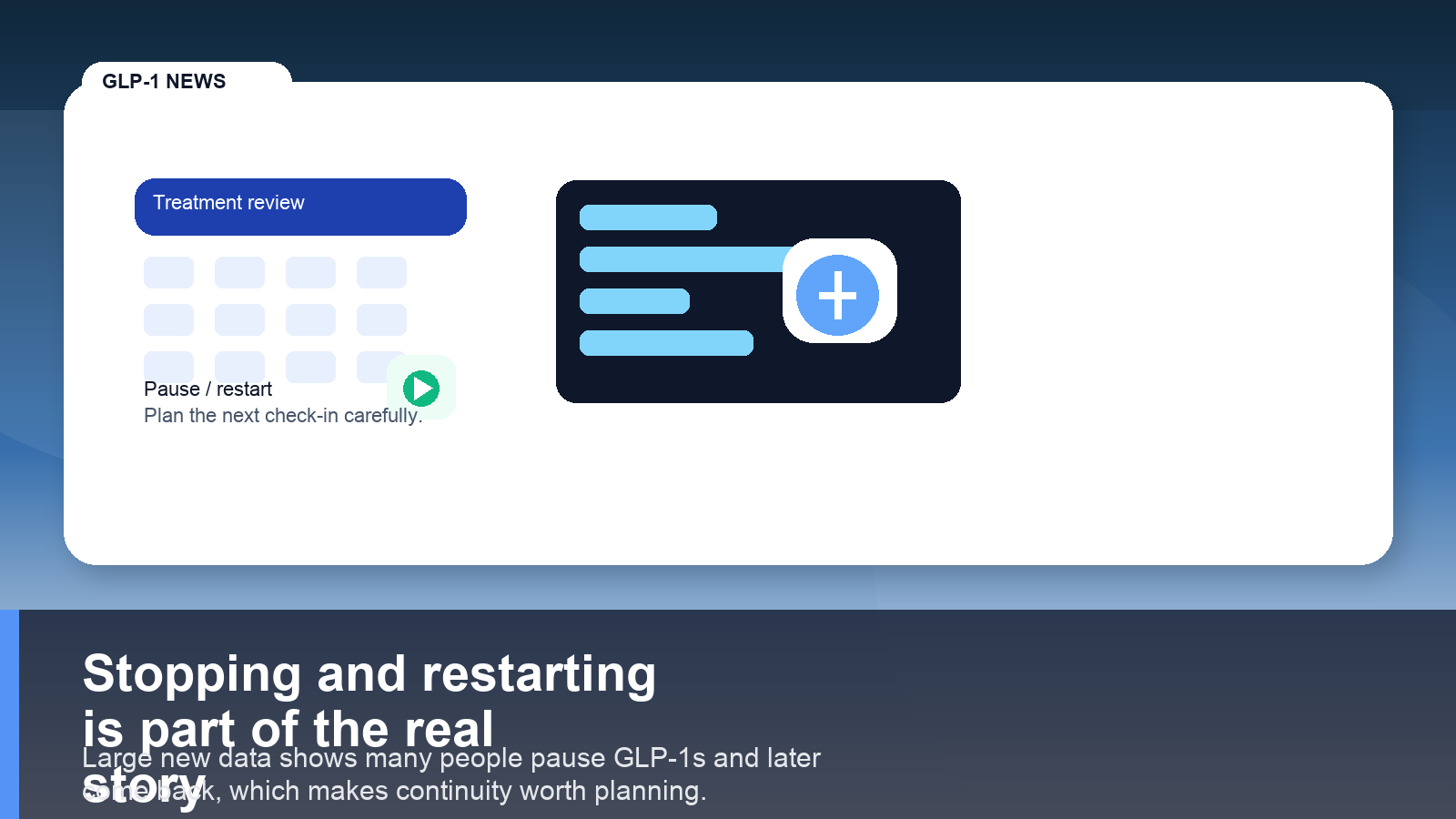 Most people who stop GLP-1 treatment eventually restart illustration