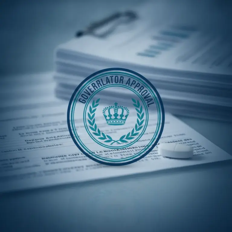 Clinical documentation and tablet representing MHRA approval of Wegovy pill - WeightLossComparison UK