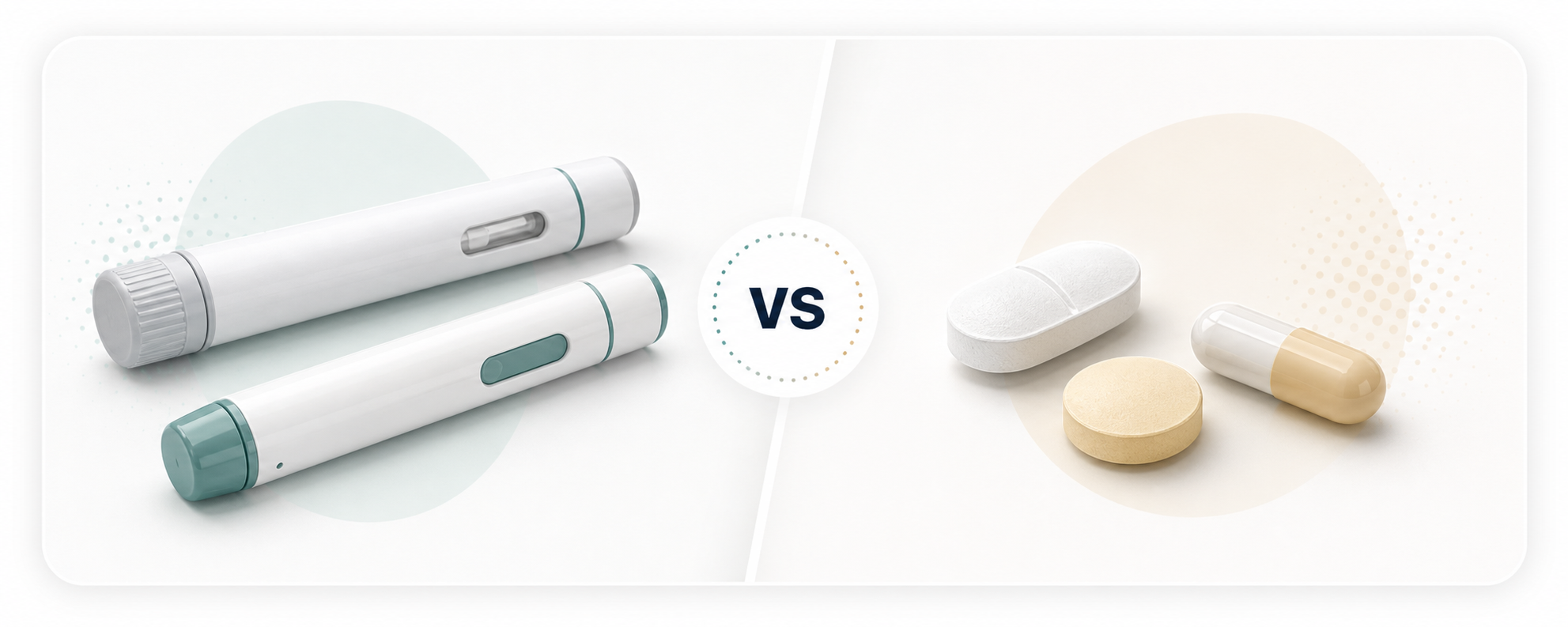 Simple visual comparison of injection and tablet treatments